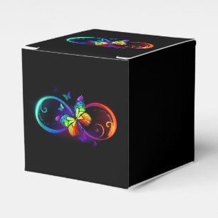 Ballotins Vibrant infinity with rainbow butterfly on black