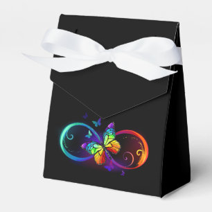 Ballotins Vibrant infinity with rainbow butterfly on black