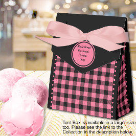 Ballotins Vichy Américain - Noir et Rose - 3x1.5x3.25 Tente