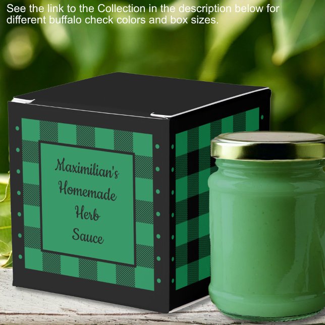 Ballotins Vichy Américain - Vert et Noir - Classique (Buffalo Check - Green and Black - Classic Favor Boxes by Leapfroglisics Shop)