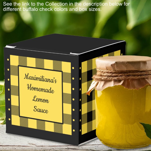 Ballotins Vichy Buffalo - Jaune et Noir - Classique (Buffalo Check - Yellow and Black - Classic Favor Boxes by Leapfroglisics Shop)