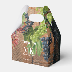 Ballotins Vignoble rustique Bois et raisins Monogramme Maria
