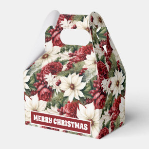 Ballotins Vintage Rustique Fleurs de Noël feuille Motif