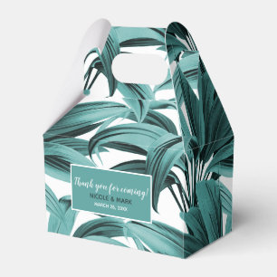 Ballotins Vintage Tropical Palm Botanique Aquarelle Turquois