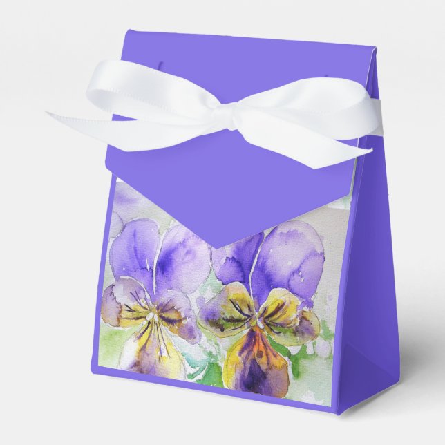 Ballotins Viola violet Ballotin de gâteau de fête d'aquarell (Verso)