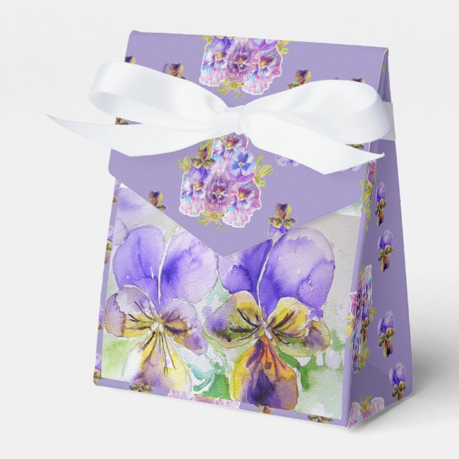 Ballotins Viola violet Ballotin de gâteau de fête d'aquarell (Verso)