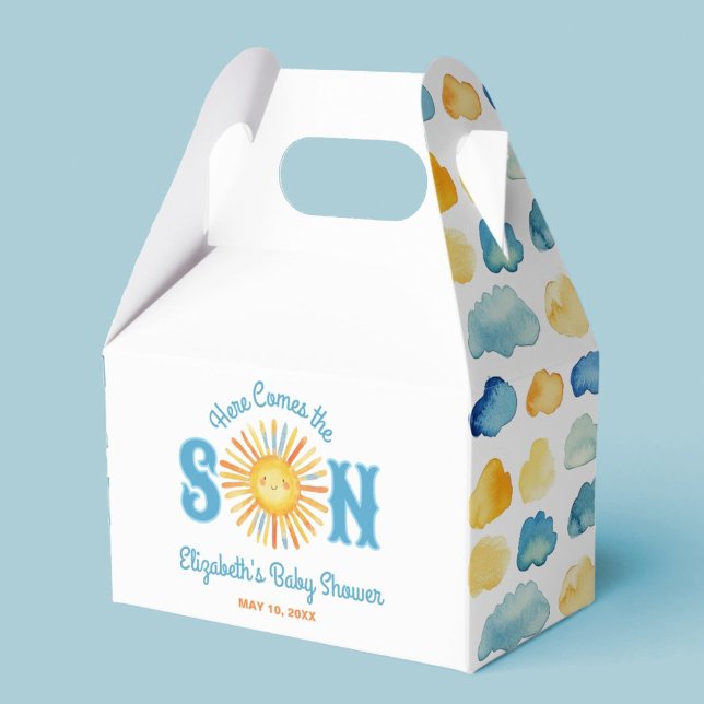 Ballotins Voici le Baby shower Son Boy (A cute Here Comes the Son, treat box party favor for your baby shower.)