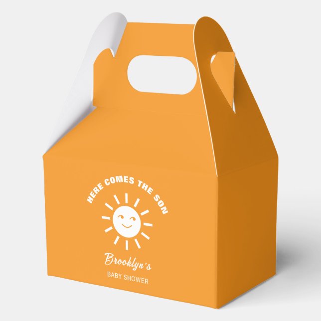 Ballotins Voici Le Son Baby shower Soleil Orange Blanc (Recto)