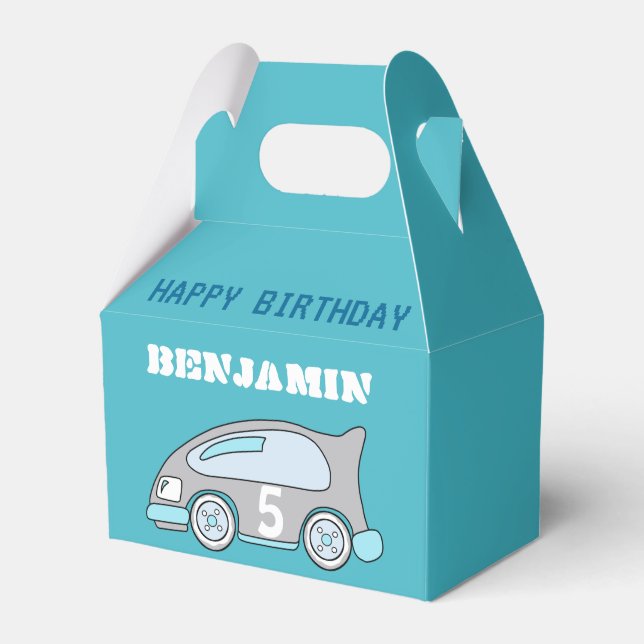 Ballotins Voiture de course Blue Joyeux anniversaire (Verso)