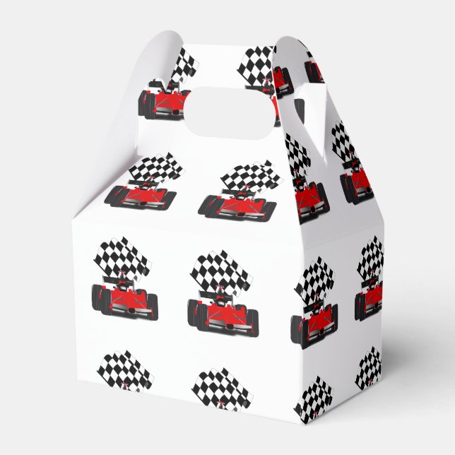 Ballotins Voiture Red Race avec drapeau À damiers (Arrière)