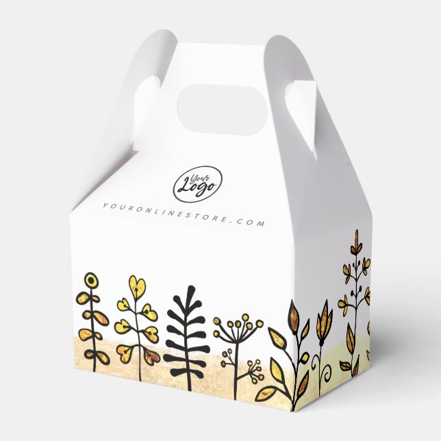 Ballotins Votre Logo Cute Gold & Black Floral Marqué (Arrière)
