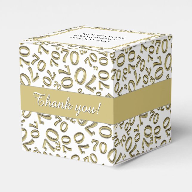 Ballotins Votre texte 70e anniversaire Numéro Motif or/blanc (Verso)