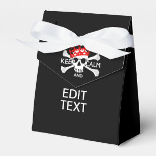 Ballotins Votre texte Gardez le calme Crossbones de couronne