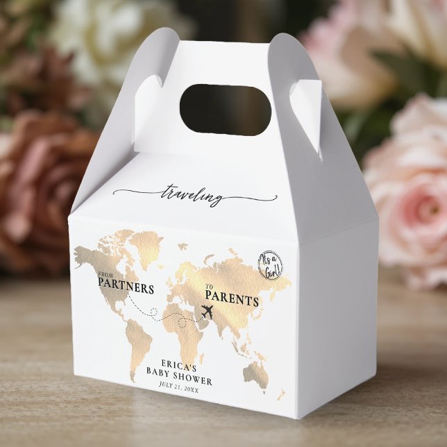 Ballotins Voyager de Partenaires à Parents Gold Map (Traveling from Partners to Parents Gold Map Favor Boxes
)