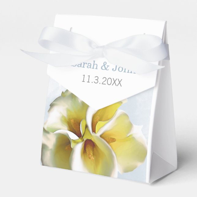 Ballotins watercolor calla lys Floral Wedding boîte de faveu (Verso)