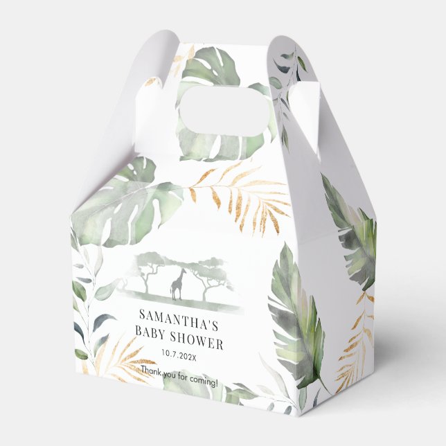 Ballotins Watercolor Jungle Safari Baby shower fille (Verso)