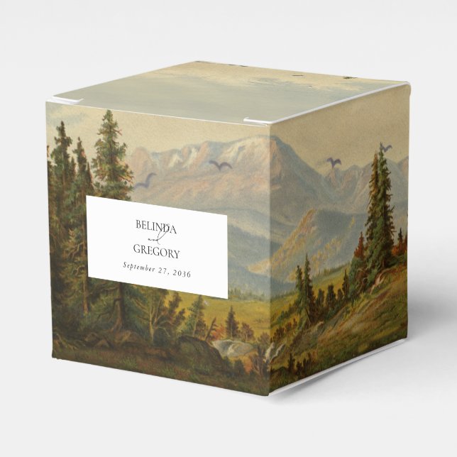 Ballotins Watercolor Pine Tree Forest Mounts Mariage (Verso)