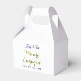 Ballotins We are Engaged purple gold name date elegant simpl