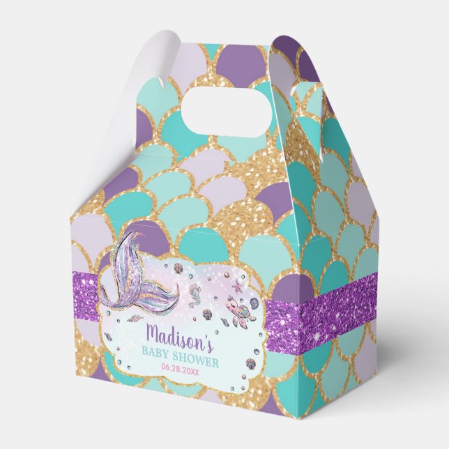 Ballotins Whimsical Chic Sirène Baby shower fille Merci (Verso)