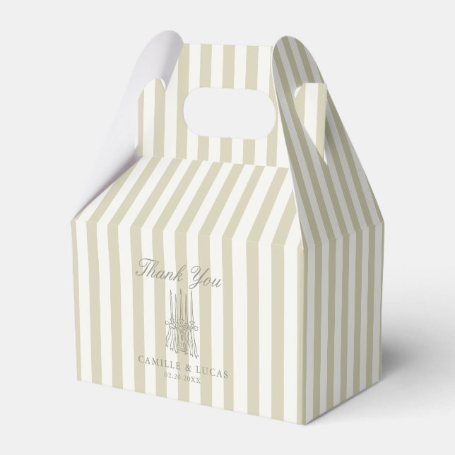 Ballotins Whimsical Stripe Green Wedding  (Verso)