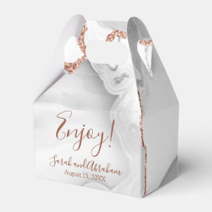 Ballotins White Agate Rose Gold Parties scintillant mariage