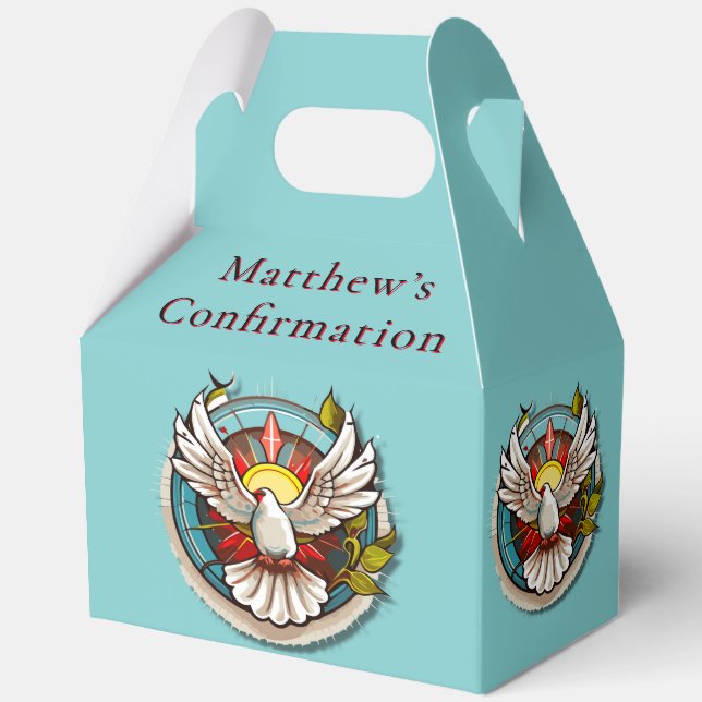 Ballotins White Dove Turquoise Blue Confirmation Célébration (Verso)