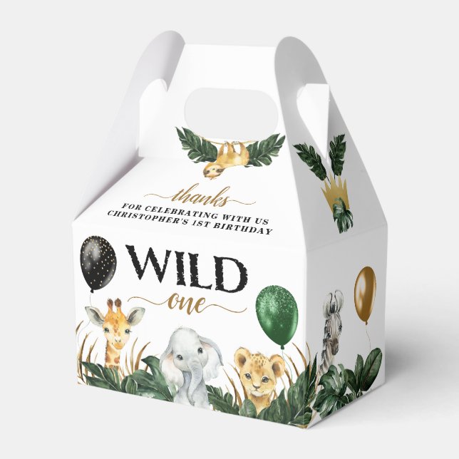 Ballotins Wild One Jungle Safari Thème 1er anniversaire fête (Verso)