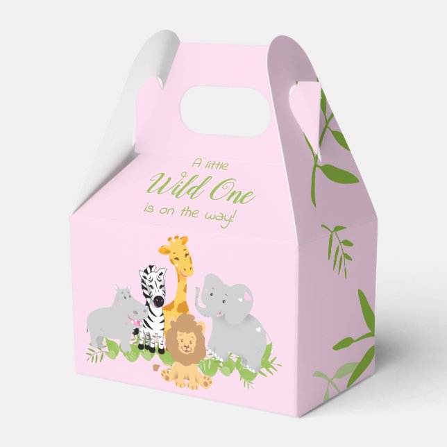 Ballotins Wild One Safari Animaux Baby shower fille Ballotin (Verso)