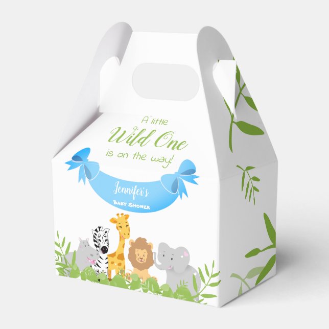Ballotins Wild One Safari Animaux Baby shower Garçon (Verso)