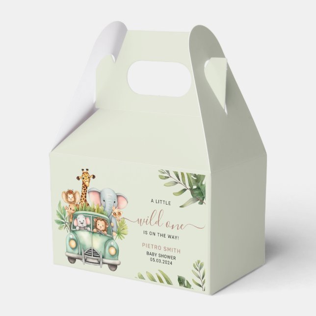 Ballotins Wild One Safari Animaux Baby shower garçon (Verso)