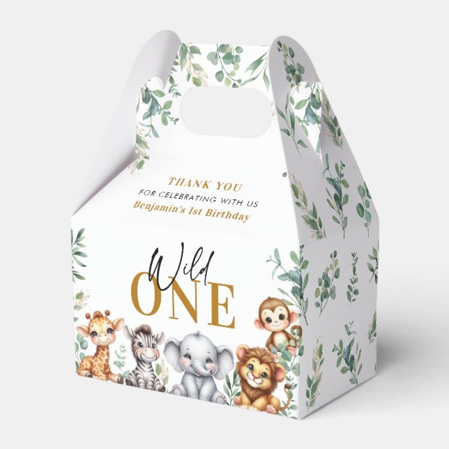 Ballotins Wild One Safari Jungle Animaux 1er anniversaire (Verso)