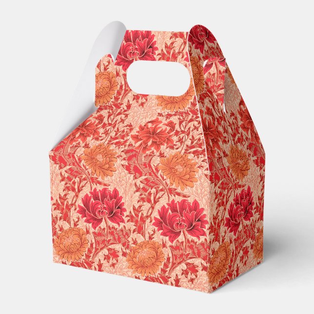 Ballotins William Morris Chrysanthemums, Coral Orange (Verso)
