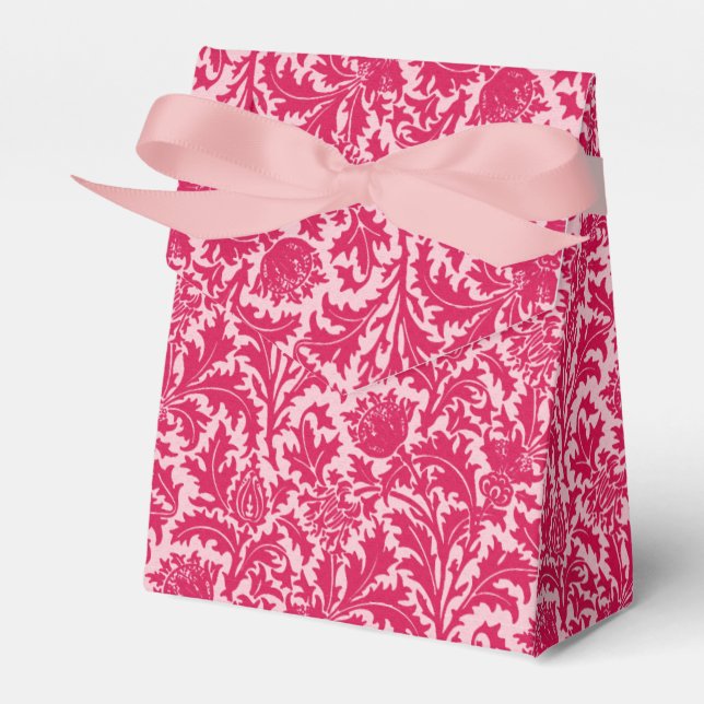 Ballotins William Morris Thistle Damask, Fuchsia Pink (Verso)
