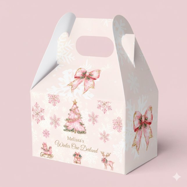 Ballotins Winter Onderland Girl 1st Birthday Pink Snowflake (Créateur téléchargé)
