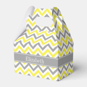Ballotins Yellow Dk Gray White LG Chevron Gray Nom Monogram
