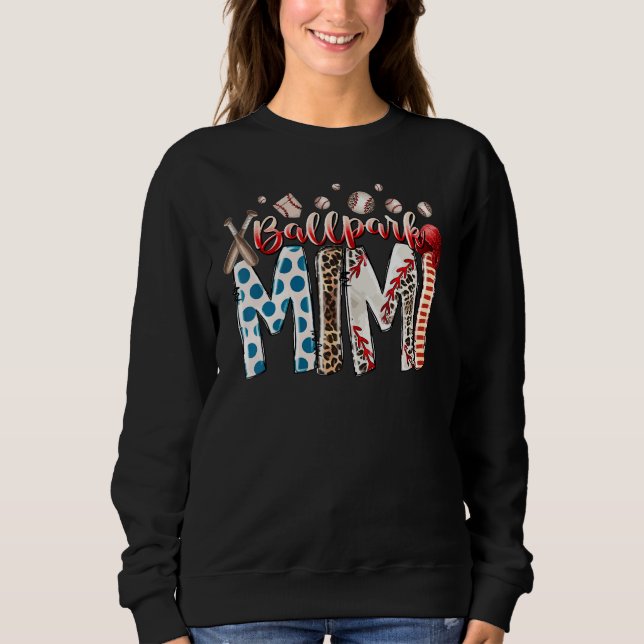 Ballpark Mimi Proud Baseball Softball Player Mothe Sweatshirt (Vorderseite)