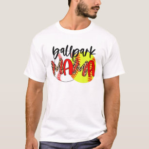 Ballpark Mom Mama Baseball Softball Mother's Day T-Shirt