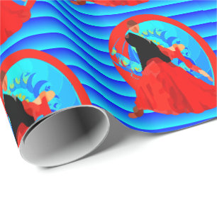 Ballroom Dance Couple auf blauem Hintergrund Geschenkpapier