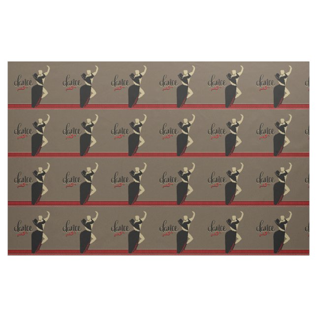Ballroom Dance Couple Tan Black 9" Stoff (Yard (91,4 cm))