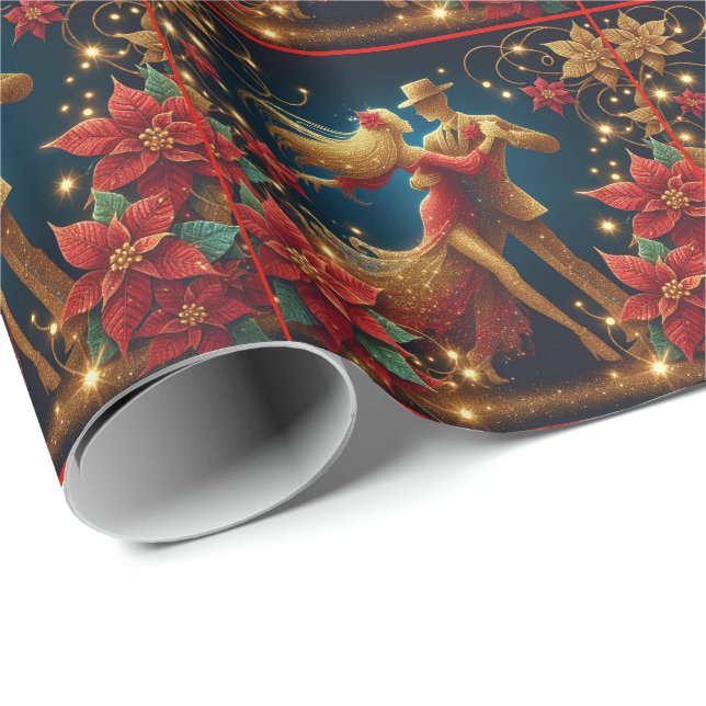 Ballroom Dancers Holidays Weihnachten Geschenkpapier (Rolleneckpunkt)
