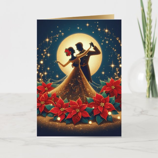 Ballroom Dancers Mondlicht Weihnachtskarte Karte (Vorderseite)