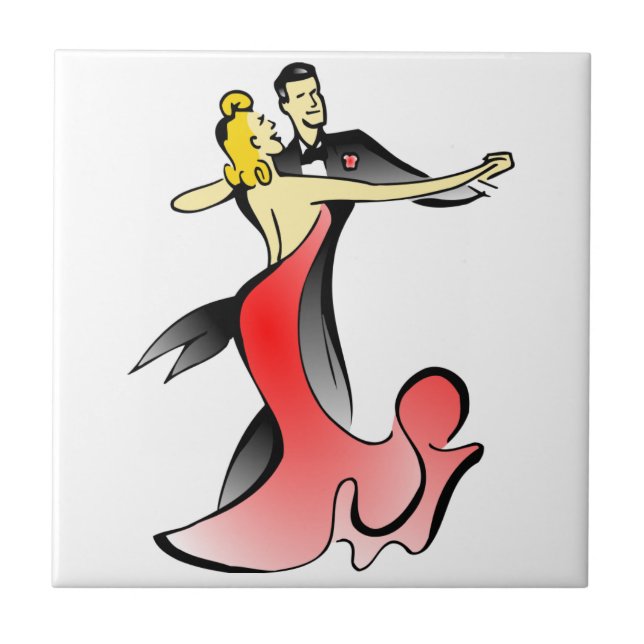 Ballroom Dancers tanzend Paar Swing Tanz Fliese (Vorderseite)