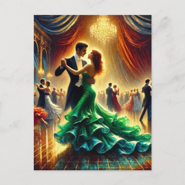 Ballroom Dancing Couple macht Waltz Postkarte (Vorderseite)