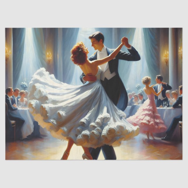 Ballroom Dancing Ephemera Möbeldekoupage Seidenpapier (Vorderseite)