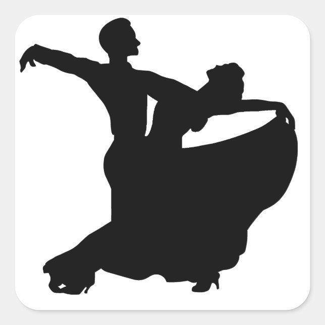 Ballroom Dancing Quadratischer Aufkleber (Vorderseite)
