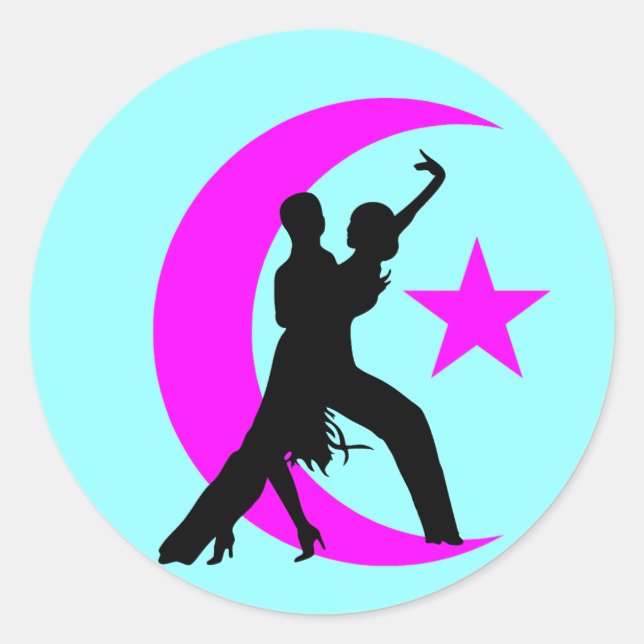 Ballroom Dancing Runder Aufkleber (Vorderseite)