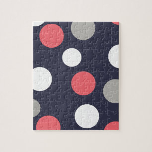 Balls Circles Muster Grau Weiße Korallen Pink