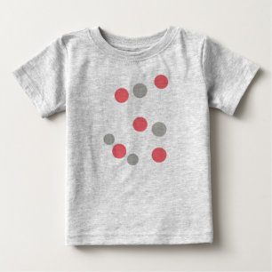 Balls Circles Muster Grau Weiße Korallen Pink Baby T-shirt