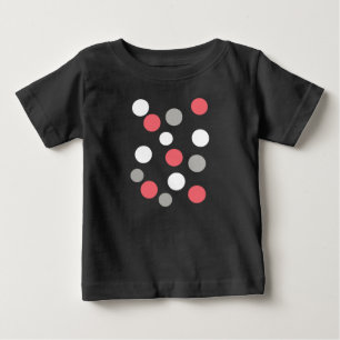 Balls Circles Muster Grau Weiße Korallen Pink Baby T-shirt