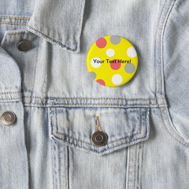 Balls Circles Muster Grau Weiße Korallen Pink Button (Beispiel)